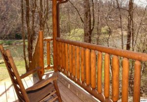 Porch View from cabin on Silver Poplar Lane for sale with Mighty Peaks Realty