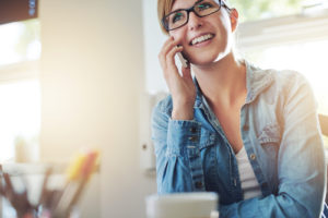 woman talking on phone